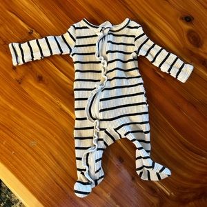 Spearmint newborn ruffle footie